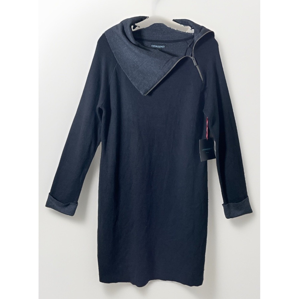 Cynthia Rowley Charcoal Gray Long Sleeve‎ Sweater Dress Women's Size Large NWT